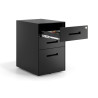 Cajonera de oficina Strong 2 cajones + archivo estructura negro frontales metal