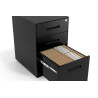 Cajonera de oficina Strong 2 cajones + archivo estructura negro frontales metal