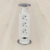 Pasacables extraible vertical Powerhub in&out ø80 3 enchufes + 2 USB - BLANCO