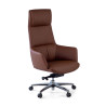 Sillón de oficina dirección President, alta gama, piel natural - Marrón Café