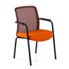 Silla Confidente con brazos Berna estructura 4 patas - Naranja