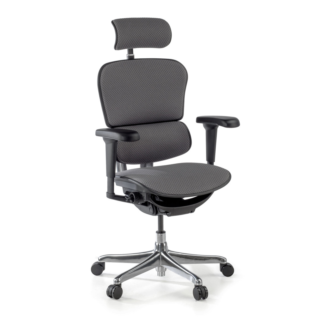 silla ergonomica gris ergohuman estructura negra todo tapizado tela 1