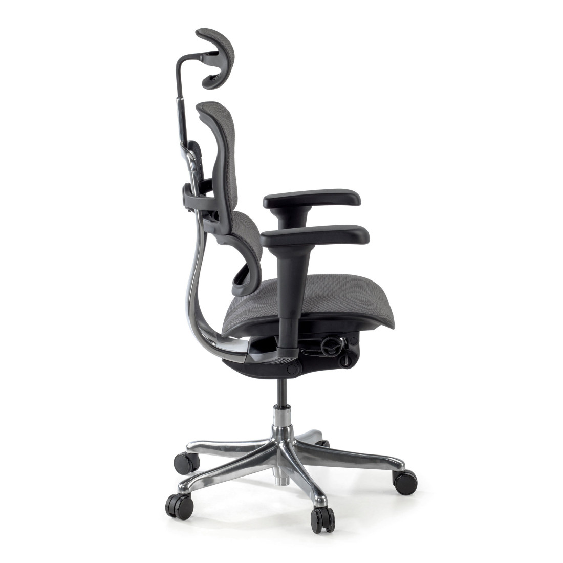silla ergonomica gris ergohuman estructura negra todo tapizado tela 4