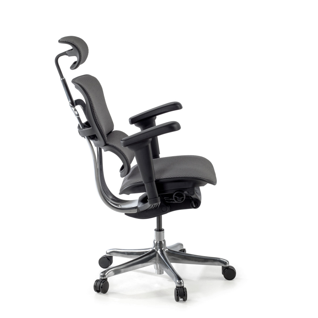 silla ergonomica gris ergohuman estructura negra todo tapizado tela 6