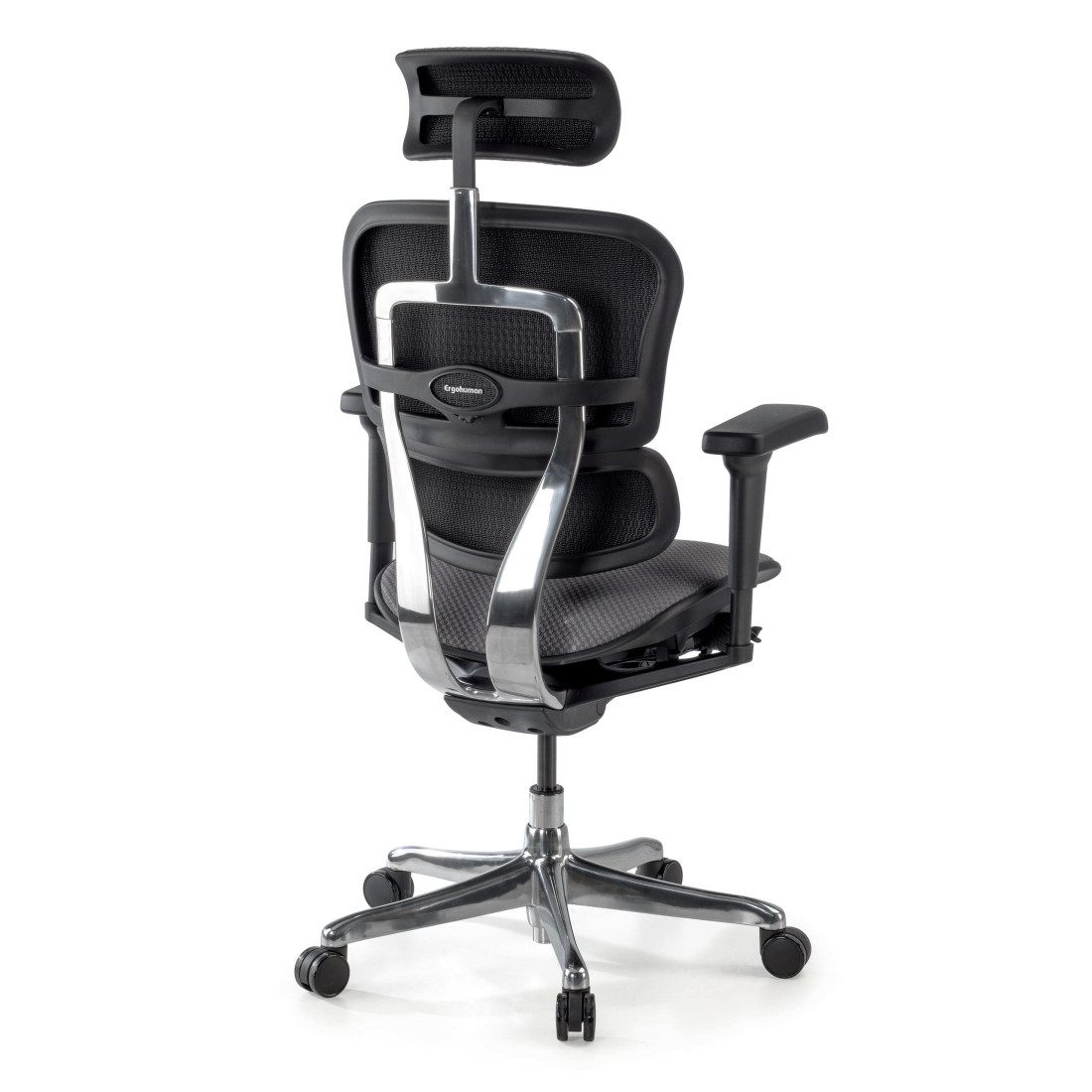 silla ergonomica gris ergohuman estructura negra todo tapizado tela 8
