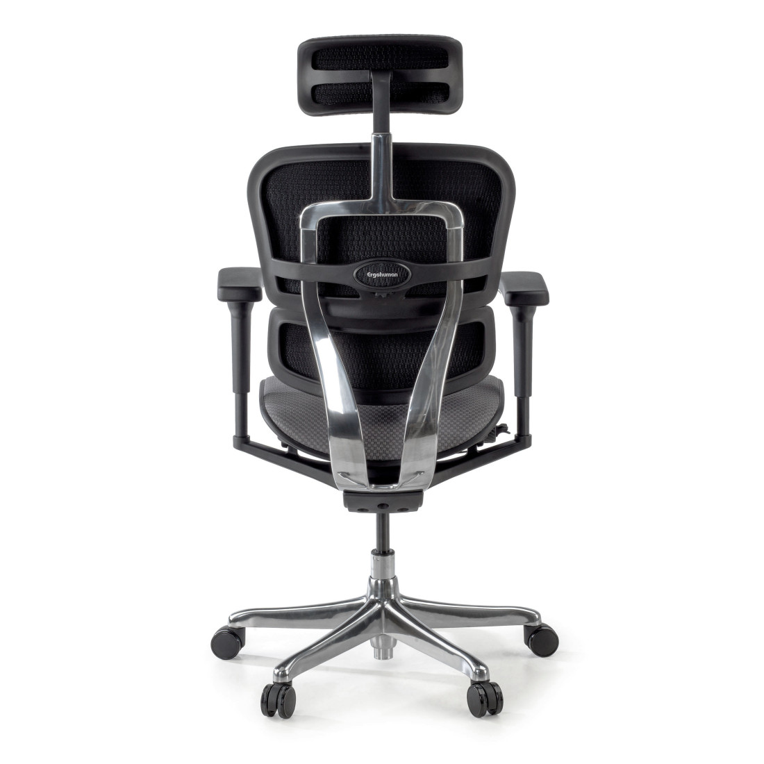 silla ergonomica gris ergohuman estructura negra todo tapizado tela 9