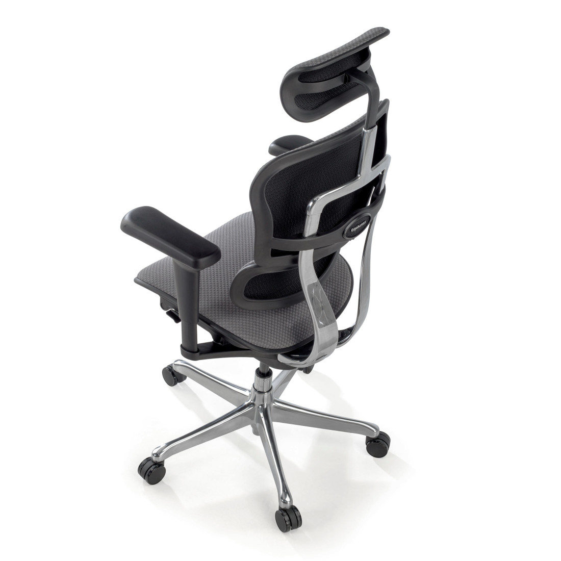 silla ergonomica gris ergohuman estructura negra todo tapizado tela 10