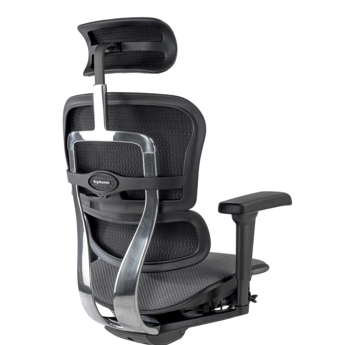 silla ergonomica gris ergohuman estructura negra todo tapizado tela 5