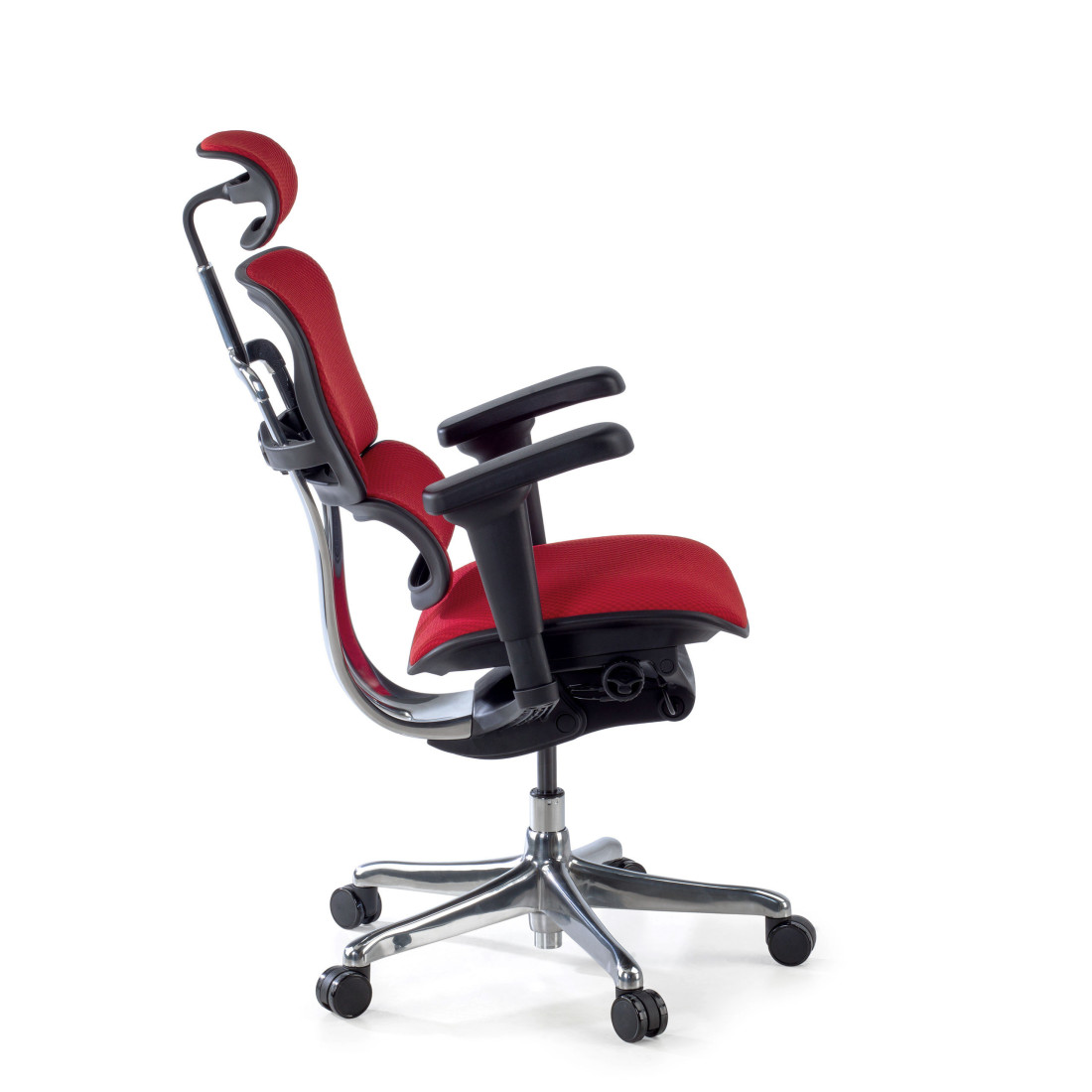 silla ergonomica rojo ergohuman estructura negra todo tapizado tela 7