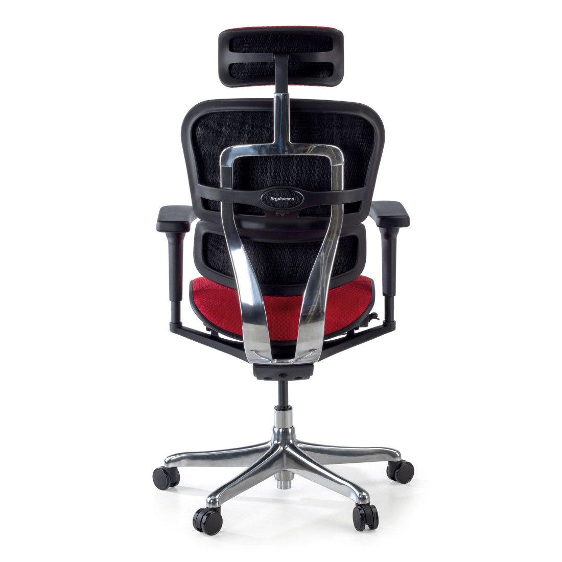 silla ergonomica rojo ergohuman estructura negra todo tapizado tela 9