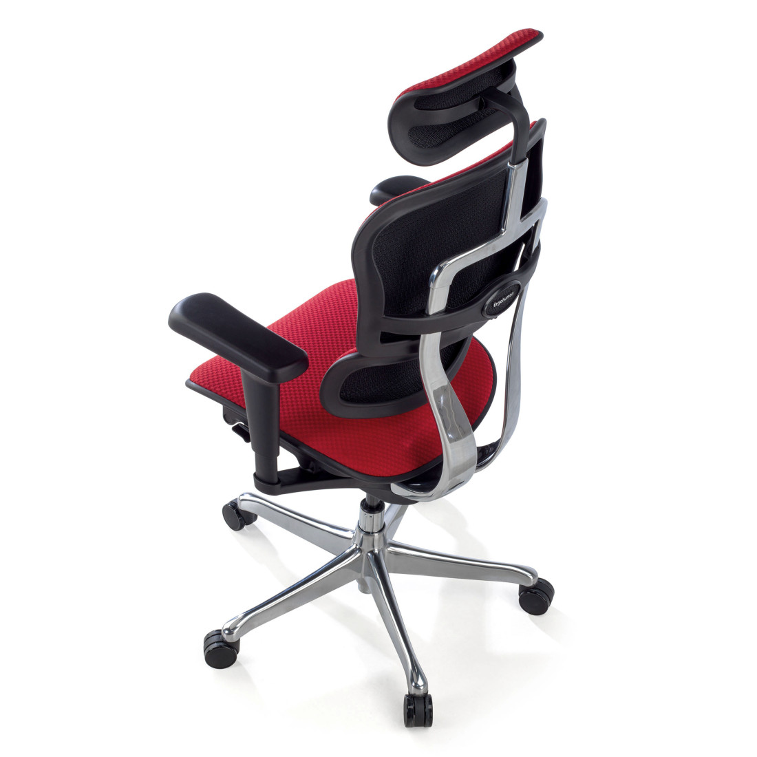 silla ergonomica rojo ergohuman estructura negra todo tapizado tela 10