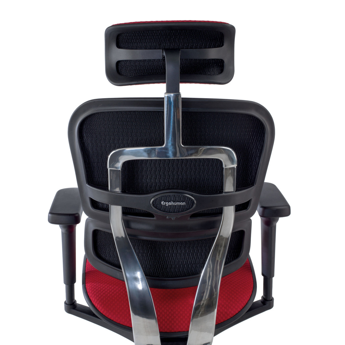 silla ergonomica rojo ergohuman estructura negra todo tapizado tela 5