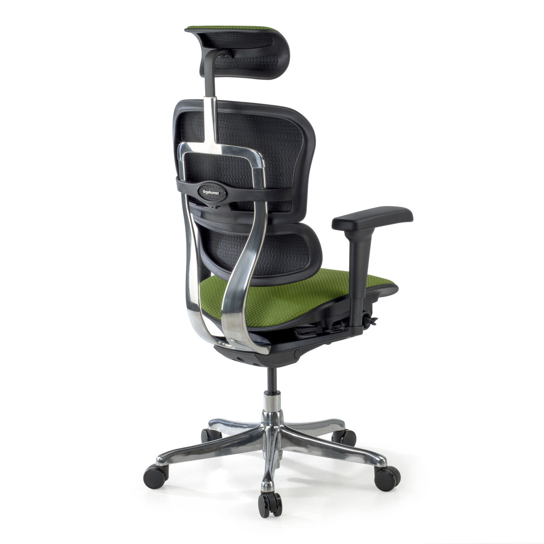 silla ergonomica verde ergohuman estructura negra todo tapizado tela 8