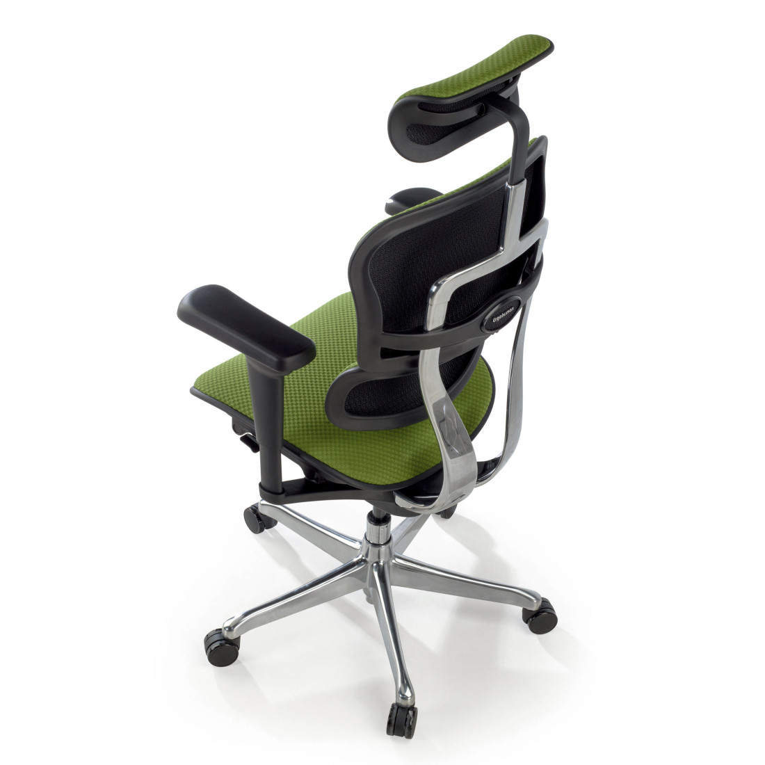 silla ergonomica verde ergohuman estructura negra todo tapizado tela 10