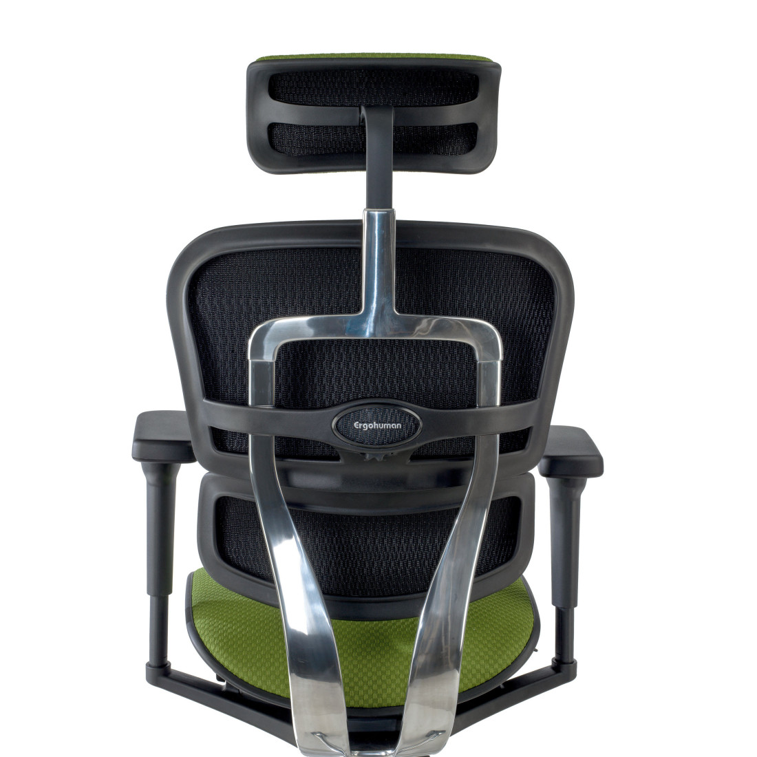 silla ergonomica verde ergohuman estructura negra todo tapizado tela 5