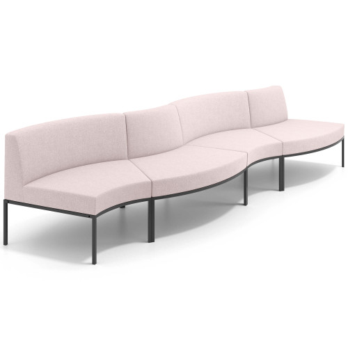 Sofa de Espera Pylos Curvo, Módulo Concavo + Convexo 4 asientos - Beige