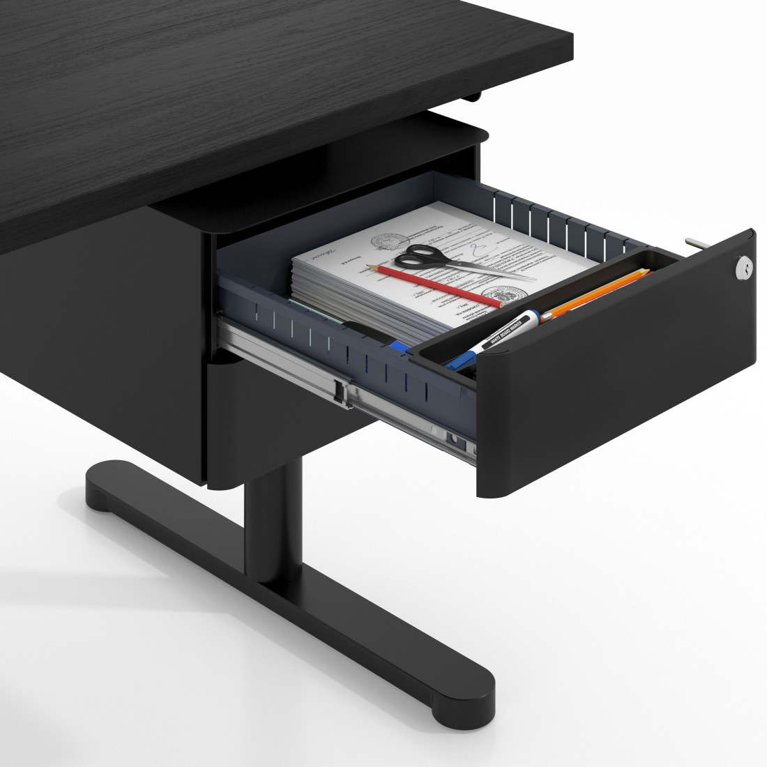 cajonera de escritorio negro xenon 3