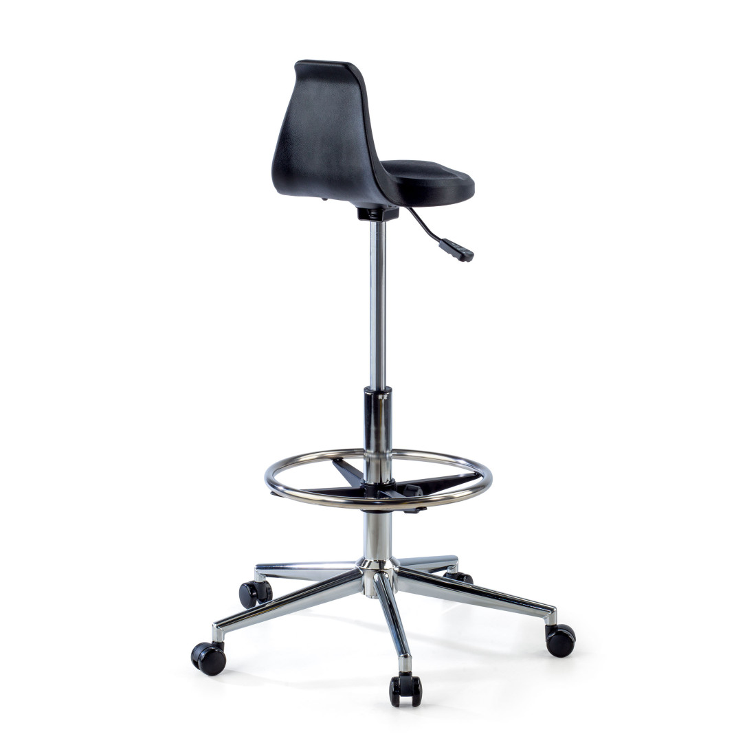 taburete de trabajo y laboratorio negro polytec plastico 7