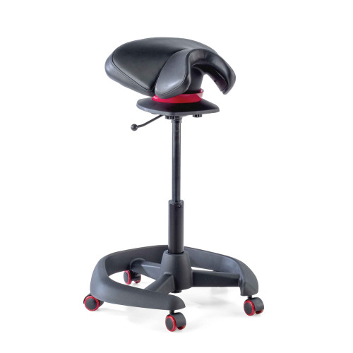 Taburete de oficina Ergonómico Active, asiento dinámico - NEGRO