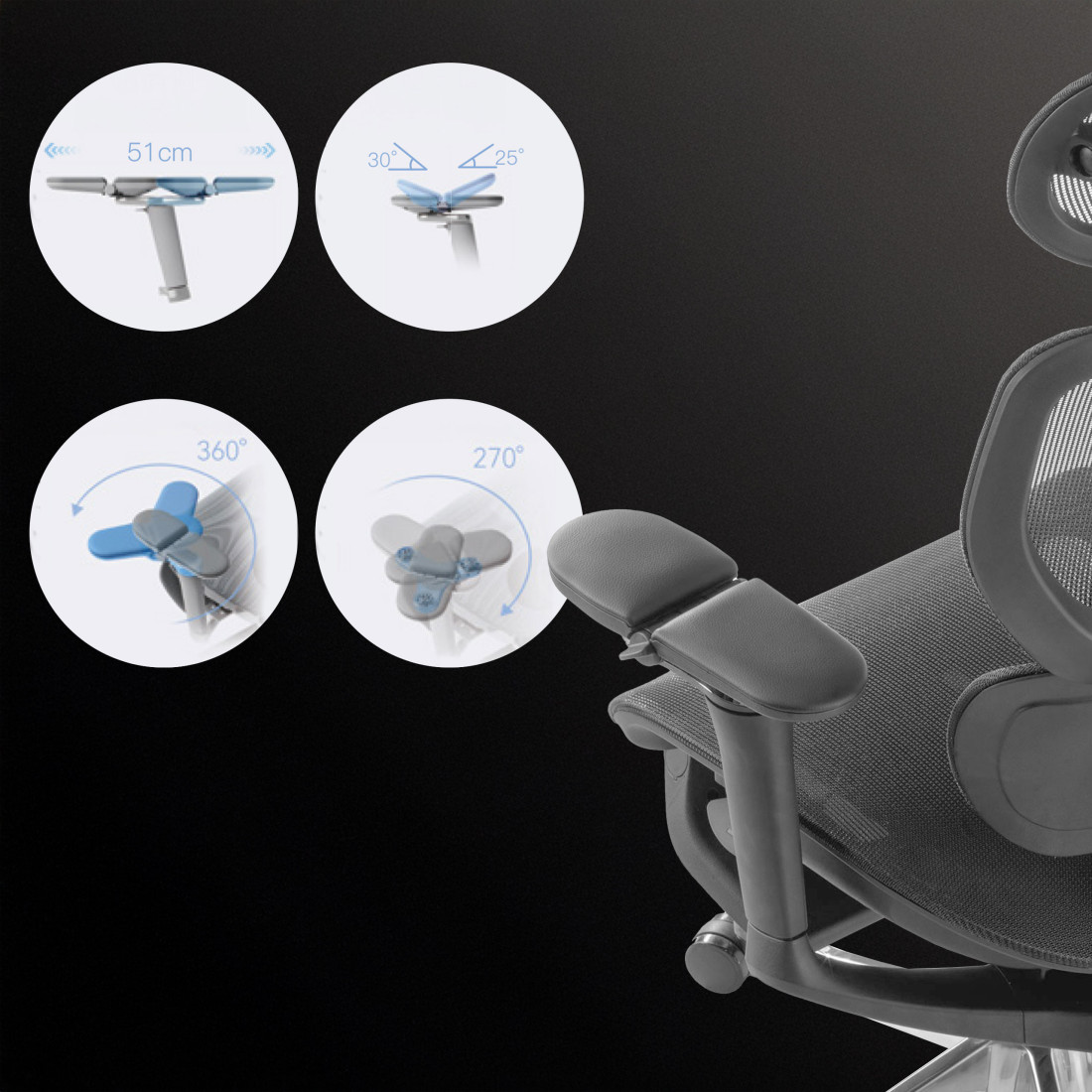 silla ergonomica negro erghos x4 pro malla 8
