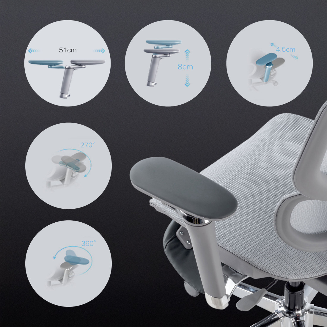 silla ergonomica gris erghos x2 malla 7