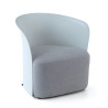 Silla para sala de espera Aura, espuma inyectada - Blanco / Gris