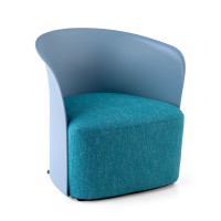 Silla para sala de espera Aura, espuma inyectada - AZUL