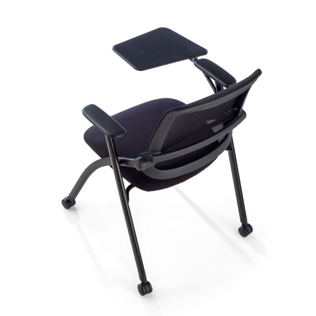 silla confidente negro flexia 4 patas ruedas atril plastico 12
