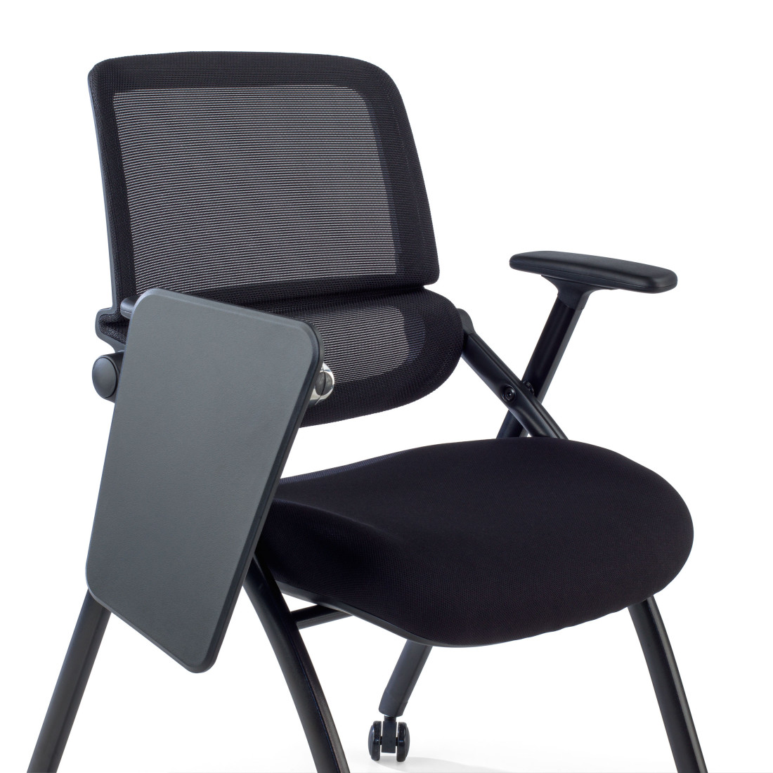 silla confidente negro flexia 4 patas ruedas atril plastico 8
