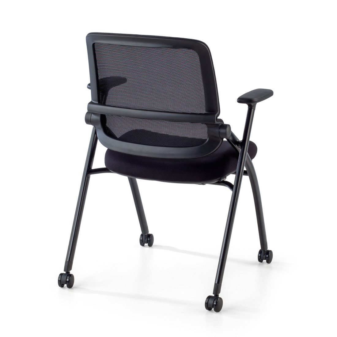 silla confidente negro flexia 4 patas ruedas plastico 10