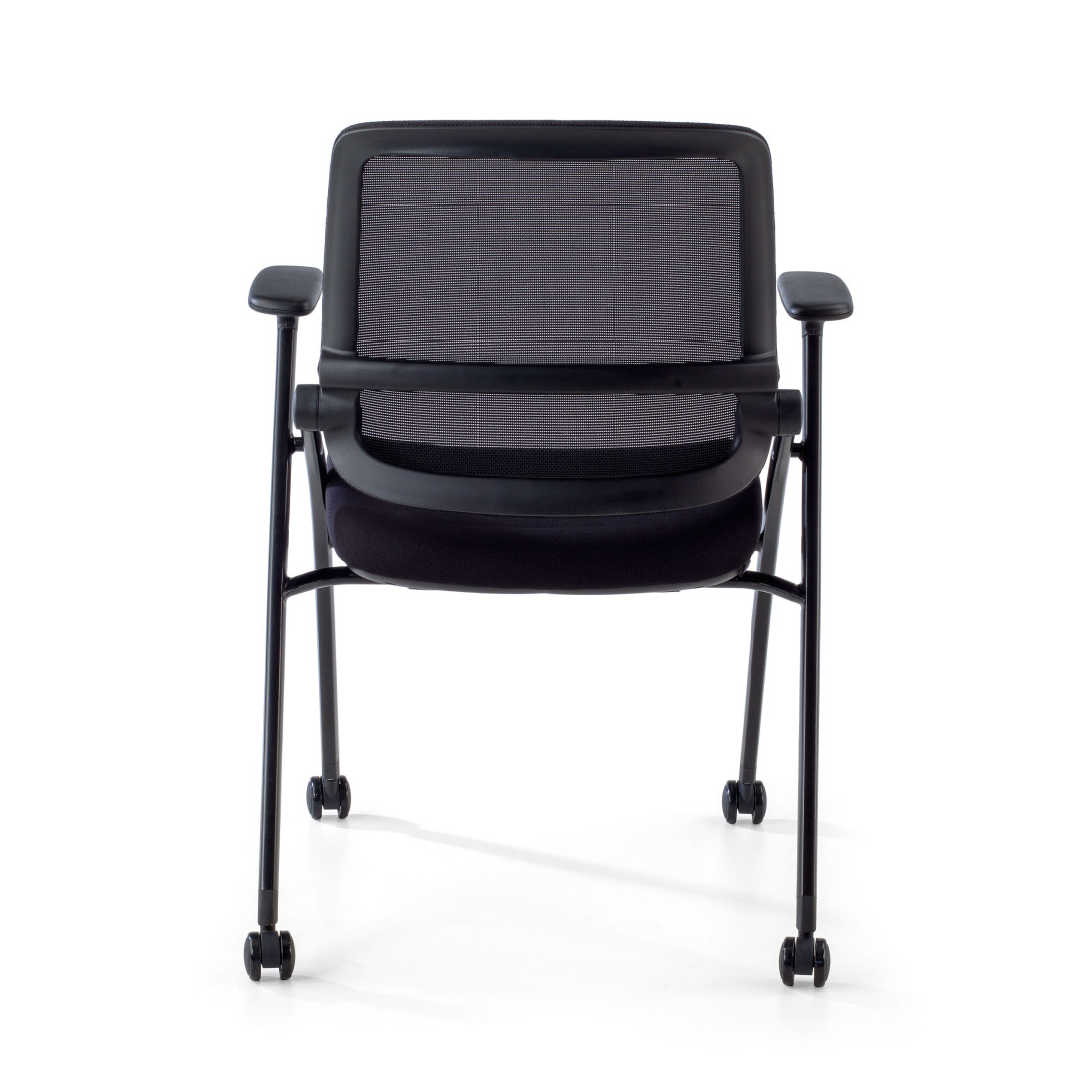 silla confidente negro flexia 4 patas ruedas plastico 11