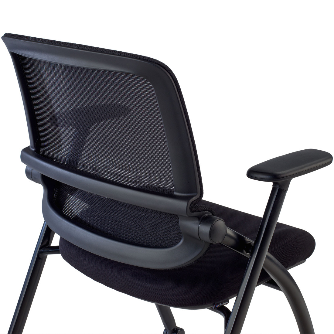 silla confidente negro flexia 4 patas ruedas plastico 9