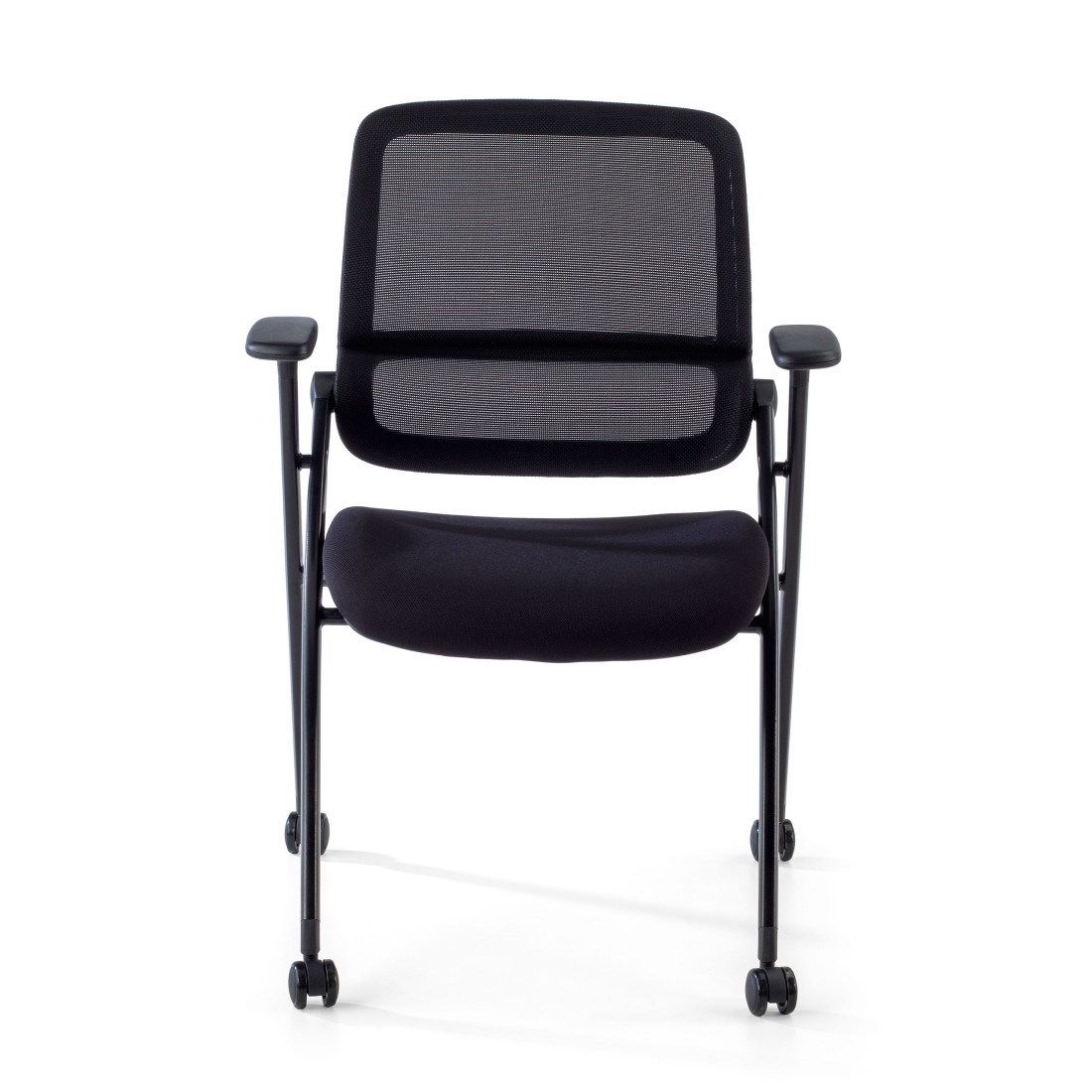 silla confidente negro flexia 4 patas ruedas plastico 6
