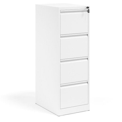 Archivador de oficina strong 4 cajones, cierre centralizado, blanco - BLANCO