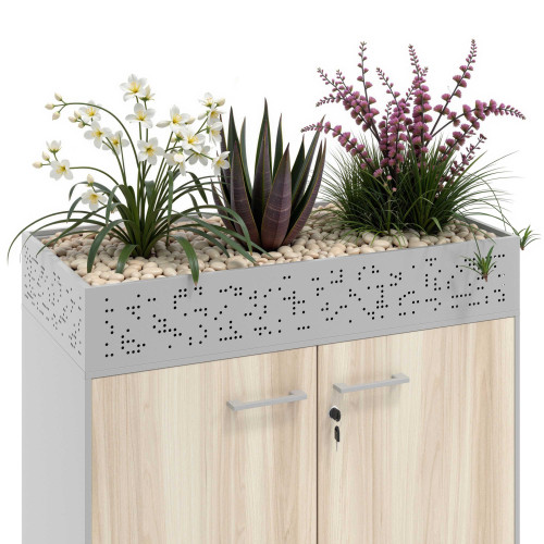 Jardinera para plantas de metal, compatible colección armarios Strong - Aluminio