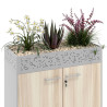 Jardinera para plantas de metal, compatible colección armarios Strong - Aluminio