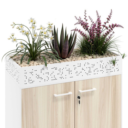 Jardinera para plantas de metal, compatible colección armarios Strong - BLANCO