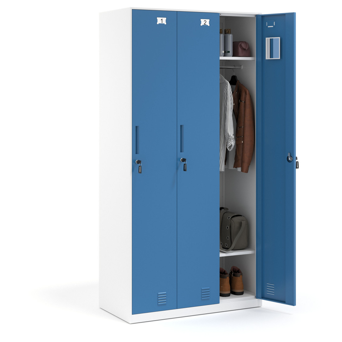 taquilla vestuario azul strong taquilla 3 puertas 3