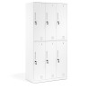 Taquilla de vestuario Strong 6 puertas 185x92cm, estructura blanca - BLANCO