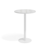 Mesa alta oficina Redonda Atrium, estructura blanca - ALBO, 80x80