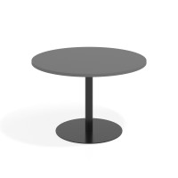 Mesa de Reuniones Redonda Atrium estructura negra - GRIS TORMENTA, 120x120