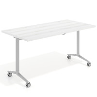 Mesa plegable pivot rectangular, estructura aluminio, canto 30cm - 150x75, ALBO