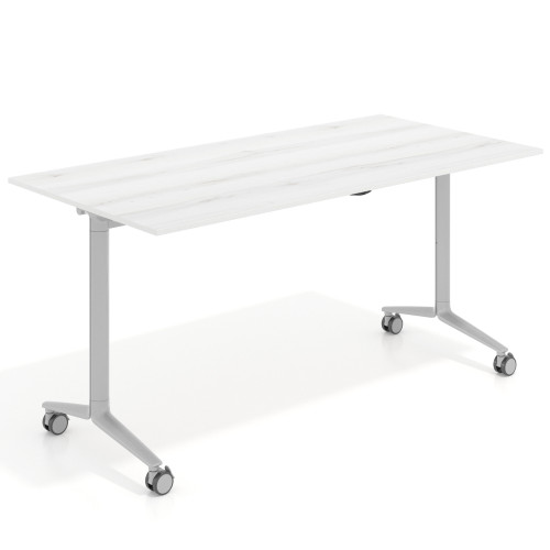 Mesa plegable pivot rectangular, estructura aluminio, canto 16cm - 150x75, ALBO