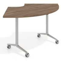 Mesa plegable pivot corner, estructura aluminio, canto 30cm - NOCE SABI, 155x93