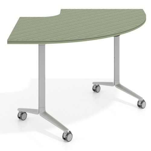 Mesa plegable pivot corner, estructura aluminio, canto 30cm - RAYADO SAUCE, 155x93