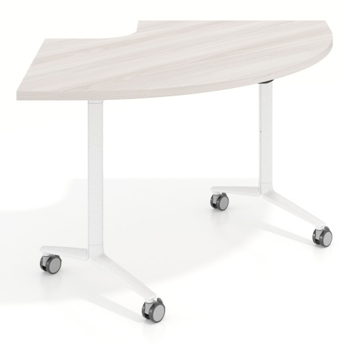 Mesa plegable pivot corner, estructura blanco, canto 30cm - CALIFORNIA, 155x93