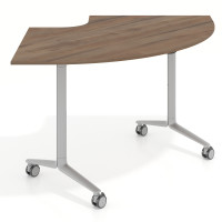 Mesa plegable pivot corner, estructura aluminio, canto 16cm - NOCE SABI, 155x93