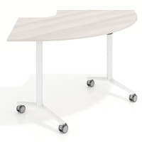 Mesa plegable pivot corner, estructura blanco, canto 16cm - CALIFORNIA, 155x93