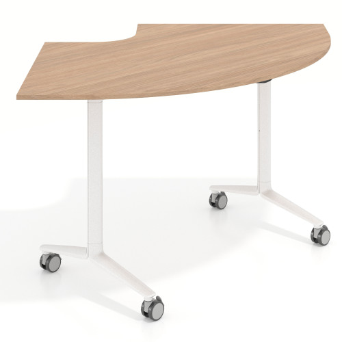 Mesa plegable pivot corner, estructura blanco, canto 16cm - SIROCO, 155x93