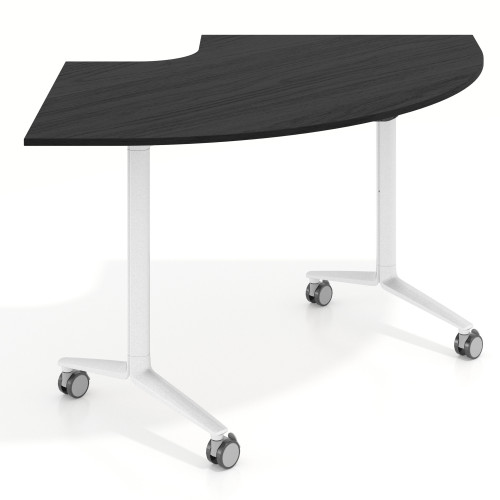 Mesa plegable pivot corner, estructura blanco, canto 16cm - BOCAMINA, 155x93